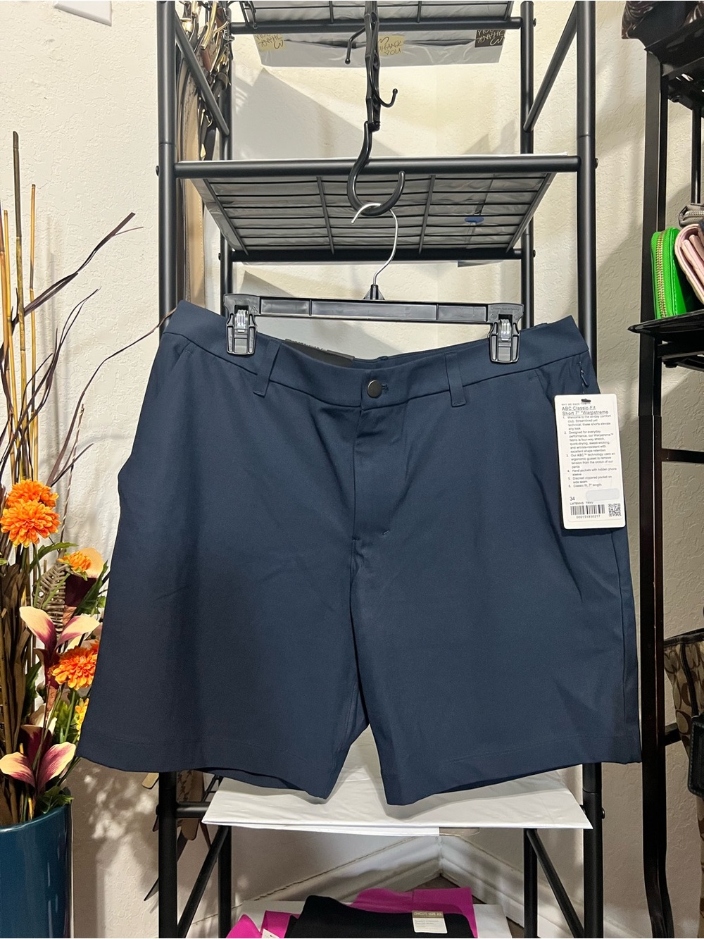 NWT lululemon Men's Classic Navy ABC Classic Fit Shorts size 34